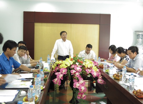 Đồng chí Nguyễn Anh Tuấn, Bí thư Trung ương đoàn làm việc tại Tỉnh đoàn