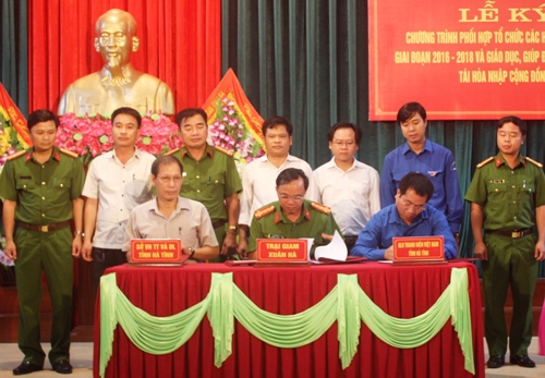 Lãnh đạo Tỉnh đoàn, Trại giam Xuân Hà và Sở VHTTDL ký kết các chương trình phối hợp tổ chức các hoạt động giáo dục, cảm hóa phạm nhân