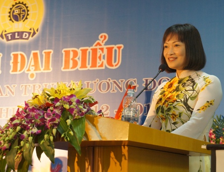 Đồng chí Nguyễn Giang Tuệ Minh phát biểu chỉ đạo Đại hội