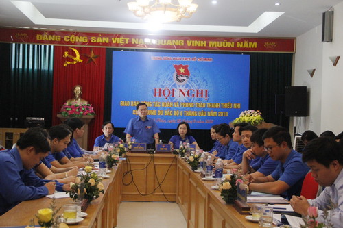  Đ/c Nguyễn Anh Tuấn, Bí thư Thường trực Trung ương Đoàn phát biểu chỉ đạo tại  hội nghị