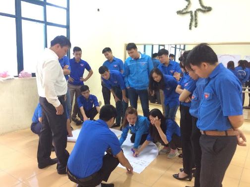 Học viên thực hành các nội dung Hội nghị tập huấn
