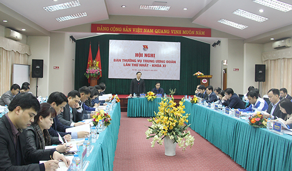 Đồng chí Bí thư thứ nhất BCH Trung ương Đoàn Lê Quốc Phong phát biểu khai mạc Hội nghị