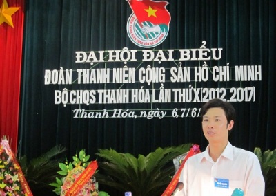 Đ/c Lê Văn Trung - Phó Bí thư tỉnh Đoàn Thanh Hóa phát biểu chỉ đạo tại Đại hội