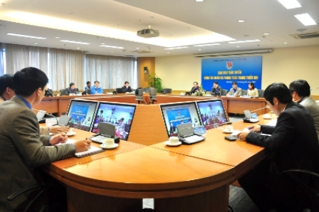 Quang cảnh Hội nghị giao ban trực tuyến tại điểm cầu Tập đoàn VNPT Việt Nam