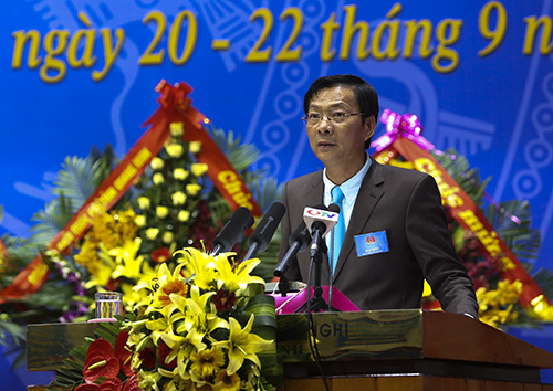 Đồng chí Nguyễn Văn Đọc, Bí thư Tỉnh uỷ, Chủ tịch HĐND tỉnh phát biểu tại Đại hội.
