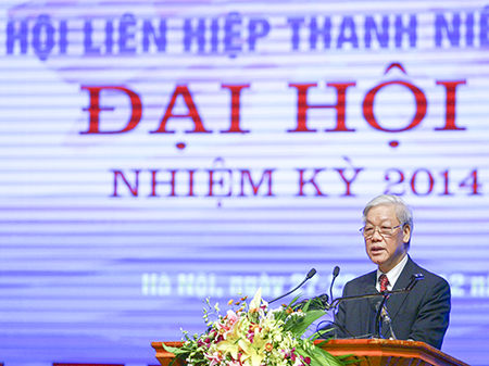 Tổng Bí thư Nguyễn Phú Trọng phát biểu tại Đại hội.