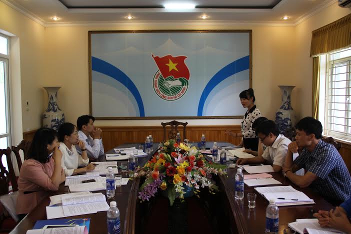 Đỗ Thị Thanh Hương – Phó bí thư tỉnh Đoàn phát biểu tại buổi làm việc