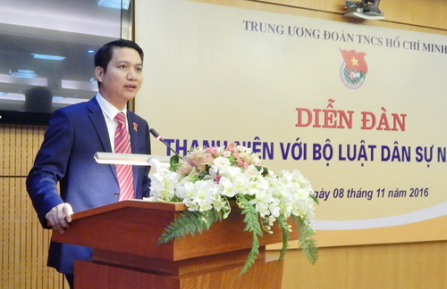 Bí thư Trung ương Đoàn Nguyễn Ngọc Lương cho rằng, Ngày Pháp luật Việt Nam được tổ chức sâu rộng, thiết thực, hiệu quả, thường xuyên và kịp thời trong các tổ chức Đoàn trong cả nước