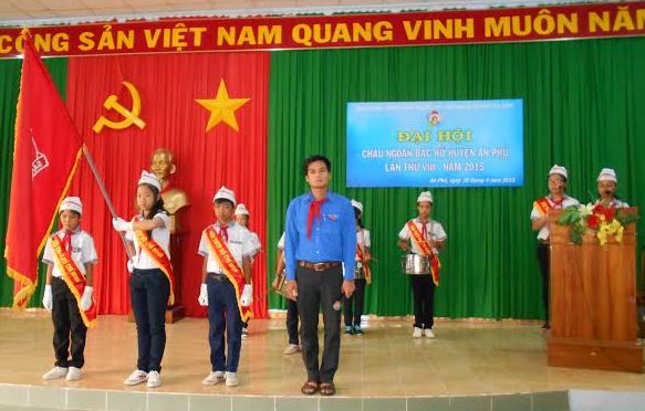 Quang cảnh Đại hội Cháu ngoan Bác Hồ điểm cấp huyện đầu tiên của tỉnh AG.