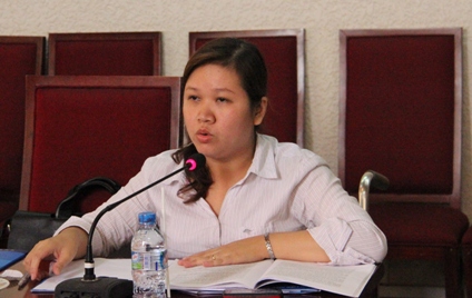 Bạn Nguyễn Thị Lan Anh đóng góp ý kiến tại Hội nghị