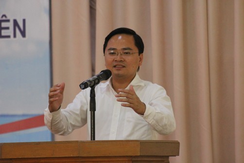 Đồng chí Nguyễn Anh Tuấn, Bí thư BCH Trung ương Đoàn phát biểu khai mạc Hội nghị tập huấn