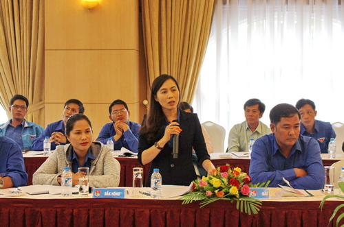 Đại diện Tỉnh đoàn Đắk Lắk phát biểu ý kiến tại hội nghị