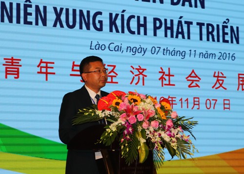 Đồng chí Triệu Quốc Lương - Phó Bí thư Tỉnh đoàn Vân Nam, Trung Quốc phát biểu tại chương trình