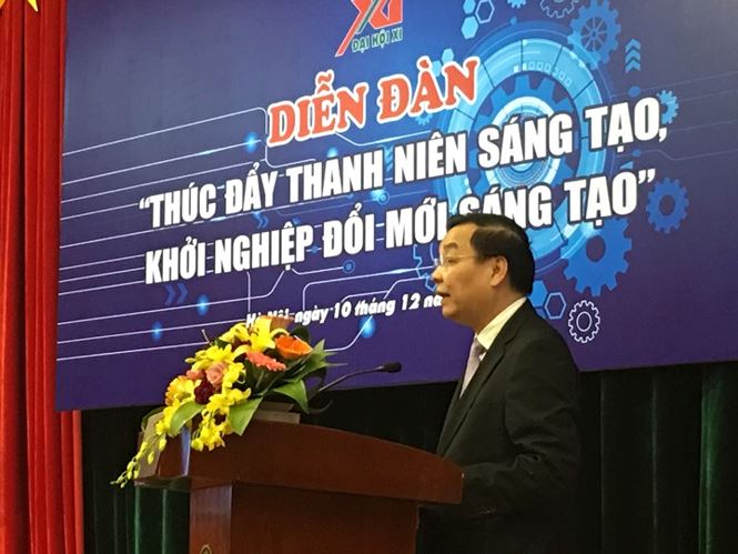 Bộ trưởng Bộ Khoa học và Công nghệ Chu Ngọc Anh phát biểu tại diễn đàn. Ảnh: Trường Phong