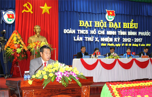 Bí thư Tỉnh ủy Nguyễn Tấn Hưng phát biểu tại Đại hội