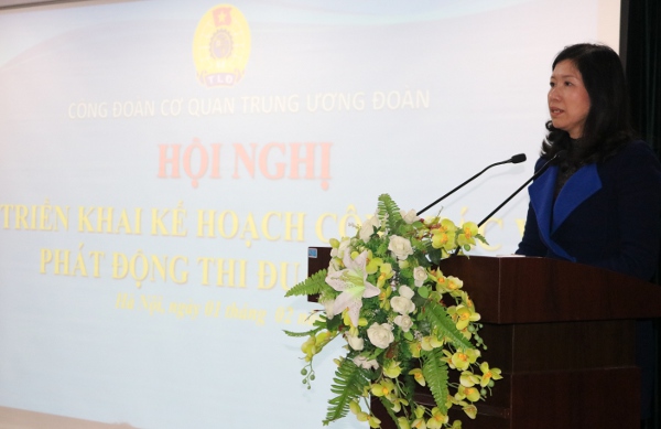 Đồng chí Phan Phương Hạnh, Phó chủ tịch Công đoàn Viên chức Việt Nam phát biểu chỉ đạo tại hội nghị