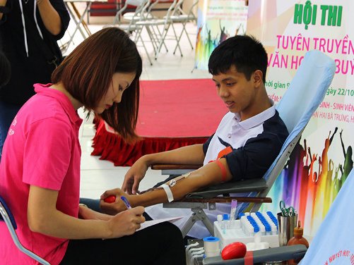 Hoạt động hiến máu tình nguyện tại chương trình