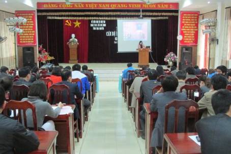 Toàn cảnh lớp tập huấn cán bộ Đoàn trường học tỉnh Thái Nguyên