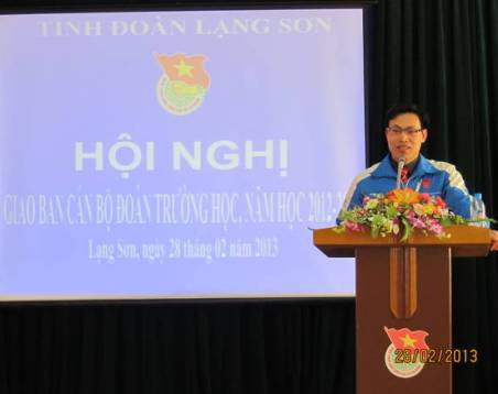 Đồng chí Nguyễn Minh Thơ- Bí thư Tỉnh Đoàn phát biểu chỉ đạo tại Hội nghị