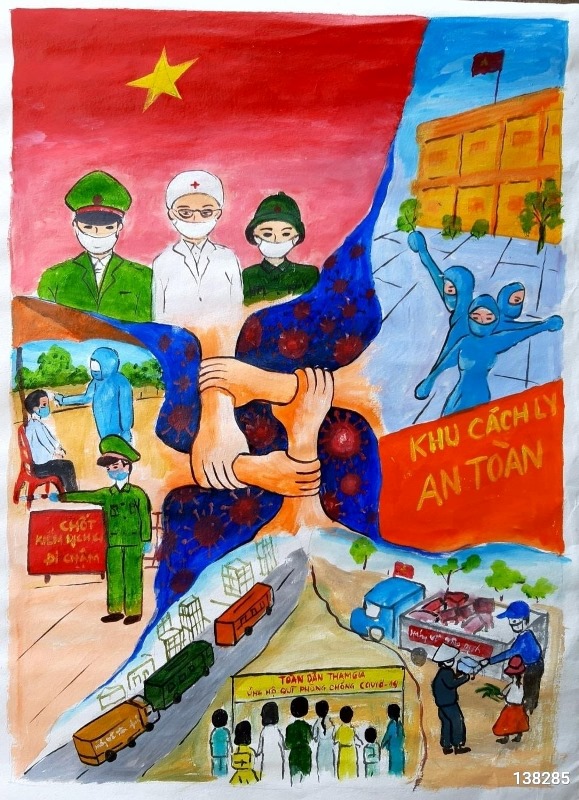 Nữ sinh Việt Nam vẽ tranh chống Covid19 lên báo nước ngoài