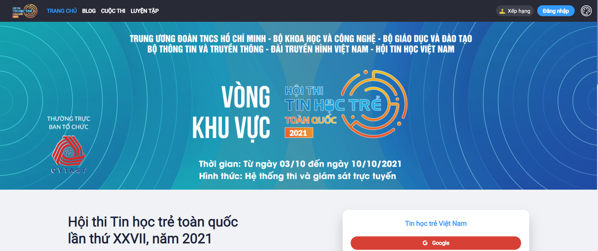 Khởi tranh Vòng khu vực Hội thi Tin học trẻ toàn quốc năm 2021