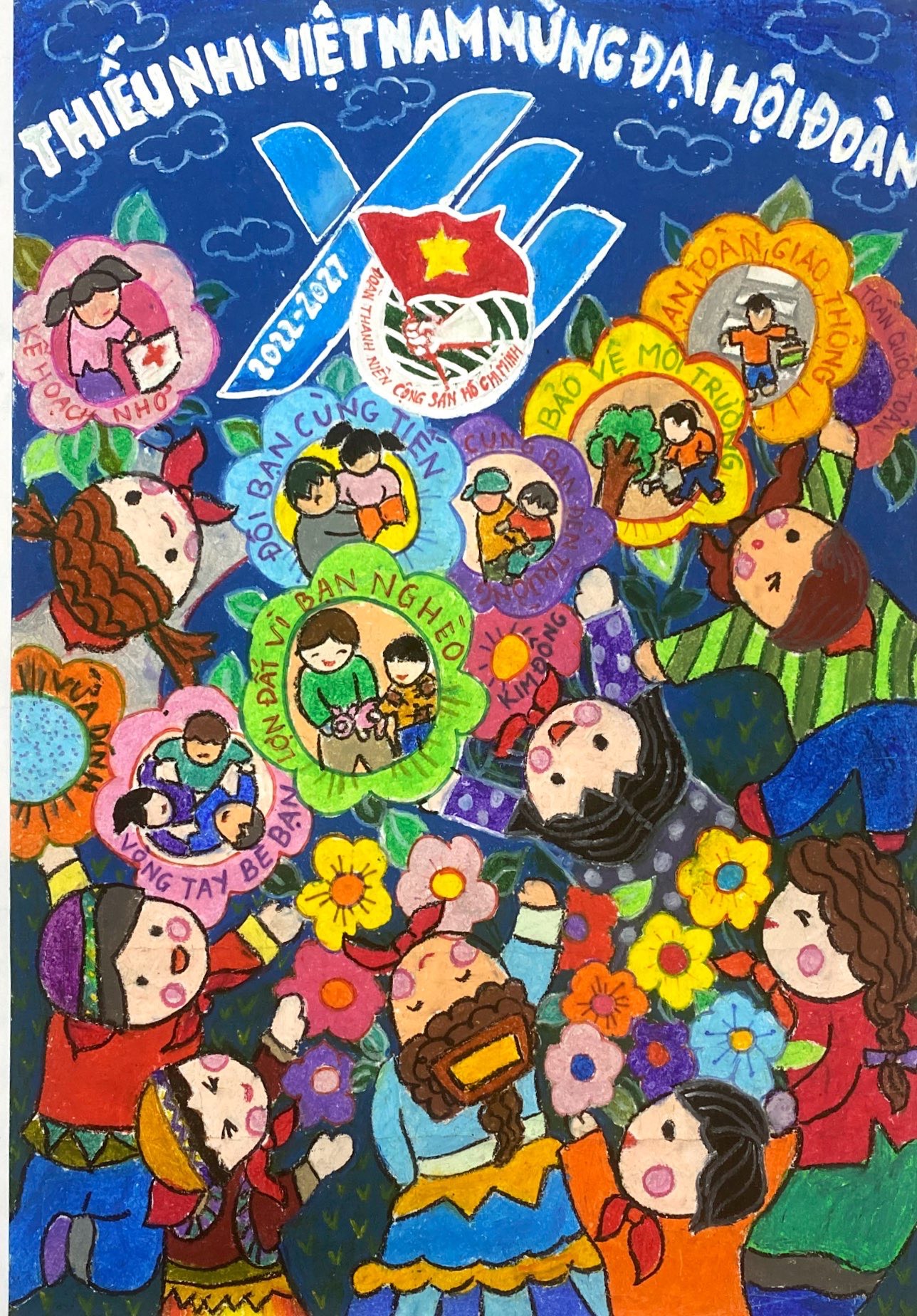 Tác phẩm tranh vẽ VIỆT NAM  CUBA thắm tình đoàn kết của học sinh trường  THCS Hoàng Hoa Thám  Trường THCS Hoàng Hoa Thám