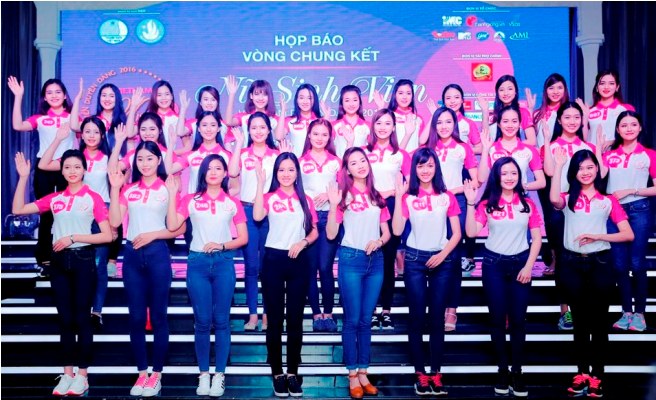 Top 30 thí sinh tham dự Vòng Chung kết Nữ sinh viên Việt Nam duyên dáng 2016.