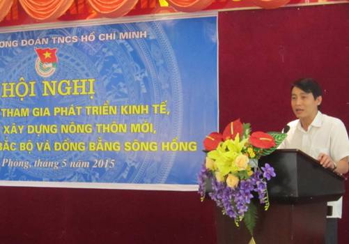 Phát biểu Khai mạc Hội nghị, đồng chí Dương Quang Huy - Ủy viên BCH Trung ương Đoàn, Phó Trưởng Ban Thanh niên nông thôn Trung ương Đoàn