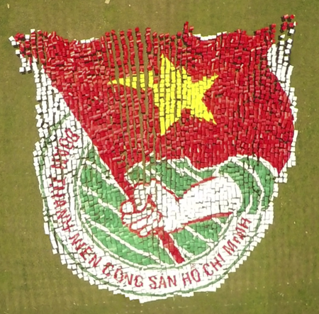 Tổ chức Guiness Việt Nam xác nhận Kỷ lục huy hiệu Đoàn được tạo nên từ nhiều người nhất tại Việt Nam do tuổi trẻ Bình Định kiến tạo