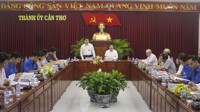  Đ/c Nguyễn Ngọc Lương – Bí thư BCH Trung ương Đoàn phát biểu tại buổi làm việc.