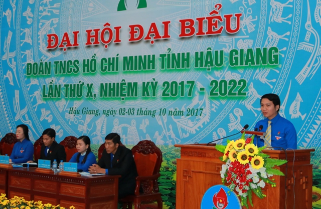 đồng chí Nguyễn Ngọc Lương – Bí thư Ban Chấp hành Trung ương Đoàn phát biểu chỉ đạo tại đại hội