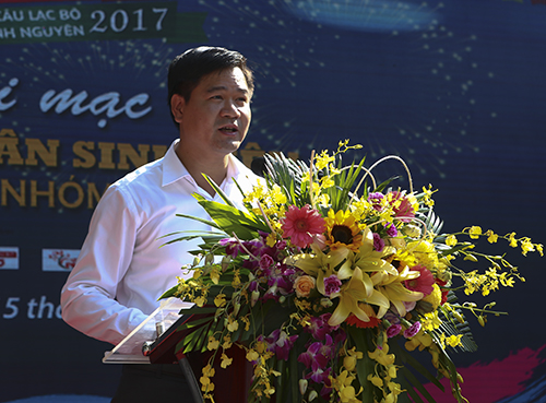 Đồng chí Lê Quang Đại- Giám đốc Nhà văn hóa Học sinh - Sinh viên Hà Nội phát biểu khai mạc Ngày hội