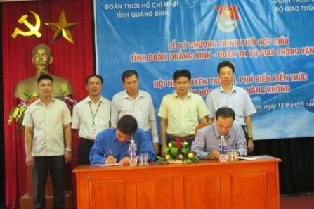 Đoàn Thanh niên tỉnh Quảng Bình và Bộ Giao thông Vận tải ký kết chương trình phối hợp hoạt động