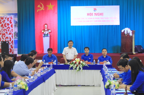 Đồng chí Nguyễn Anh Tuấn - Bí thư Trung ương Đoàn phát biểu tại Hội nghị