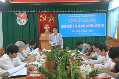 Đ/c Nguyễn Ngọc Tiến – Phó Bí thư Thường trực Tỉnh đoàn chủ trì buổi họp báo