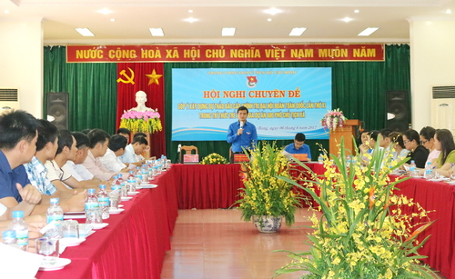 Đồng chí Bùi Quang Huy - Bí thư Trung ương Đoàn phát biểu định hướng các nội dung góp ý tại Hội nghị