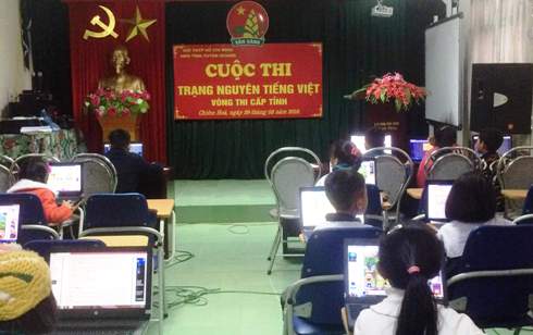 Các thí sinh tham gia vòng cấp tỉnh cuộc thi trạng nguyên tiếng Việt, năm học 2015-2016