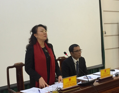 Đồng chí Nguyễn Thị Nghĩa kết luận hội nghị