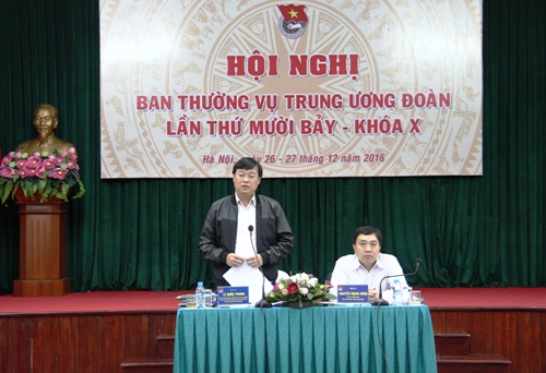 Bí thư thứ nhất Trung ương Đoàn Lê Quốc Phong phát biểu tại Hội nghị 
