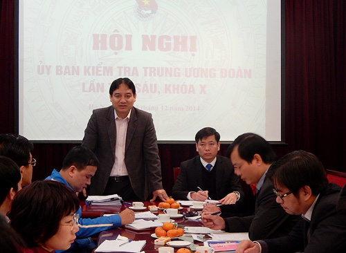 Đồng chí Nguyễn Đắc Vinh phát biểu chỉ đạo tại Hội nghị Ủy ban Kiểm tra Trung ương Đoàn lần thứ 6, khóa X