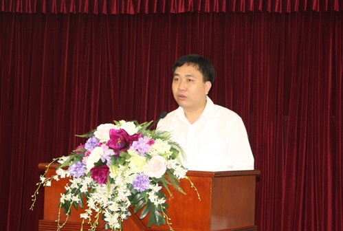 Đồng chí Nguyễn Mạnh Dũng phát biểu nhận nhiệm vụ mới