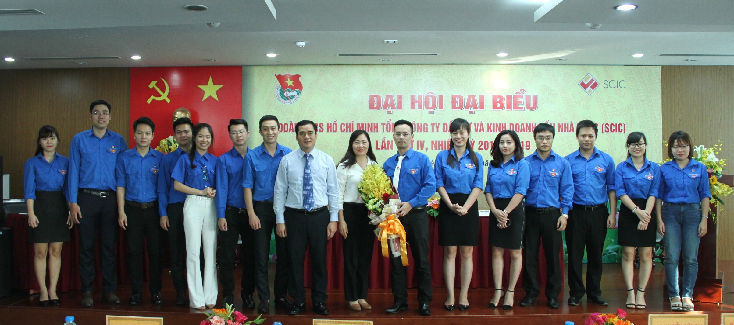Ban Chấp hành Đoàn Thanh niên SCIC nhiệm kỳ 2017 - 2019 ra mắt Đại hội.