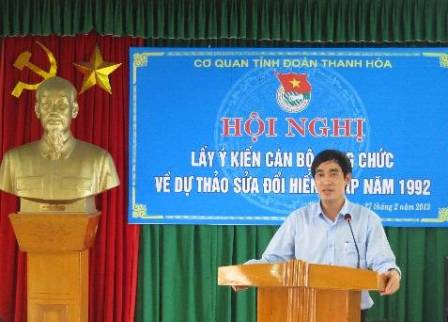 Đồng chí Nguyễn Ngọc Tiến – UVBCH TƯ Đoàn, Bí thư Tỉnh đoàn triển khai chương trình hội nghị