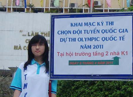 Ngọc Quý tại Trường ĐH Sư phạm Hà Nội trong ngày thi vòng 2 chọn đội tuyển thi Hóa học quốc tế.